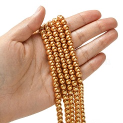 Eco-Friendly Dyed Glass Pearl Beads Strands&nbsp;HY-A008-6mm-RB094