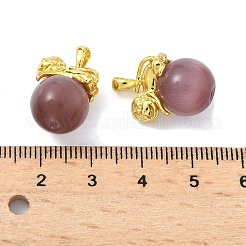 Brass Cat Eye Pendants&nbsp;KK-G548-11G-01