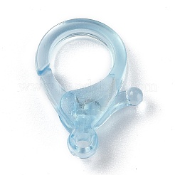 透明なプラスチック製のカニカン  ライトブルー  26x19x6mm  穴：2mm&nbsp;KY-H005-A02
