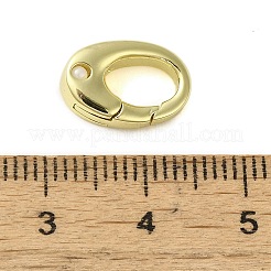 真鍮スプリングゲートリング  カドミウムフリー＆ニッケルフリー＆鉛フリー  オーバル  ゴールドカラー  13x9x4mm  穴：1.6mm&nbsp;KK-B089-10G