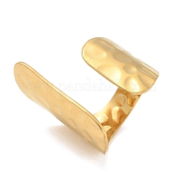 304ステンレススチール製オープンカフリング（ユニセックス）  18KGP本金メッキ  26.5mm  内径：18mm&nbsp;RJEW-Q003-07G