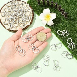 チベット風アロイペンダント30個  ハートの足跡  アンティークシルバー  20x31mm&nbsp;FIND-YW0008-88