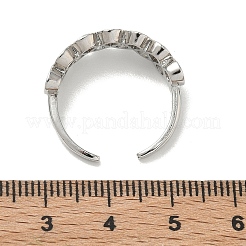 Brass Micro Pave Cubic Zirconia Cuff Open Rings&nbsp;RJEW-C163-14P
