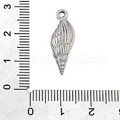 304ステンレスペンダント  法螺貝チャーム  ステンレス鋼色  23.5x8.5x4.5mm  穴：1.6mm&nbsp;SA-CBAA487-27P