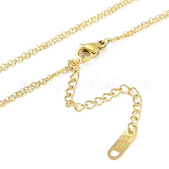 Ion Plating(IP) 304 Stainless Steel Double Layer Heart & Butterfly Pendant Necklaces for Women&nbsp;NJEW-K276-10G