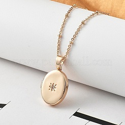 Clear Cubic Zirconia Locket Necklaces&nbsp;LS-NJEW-A036-01C