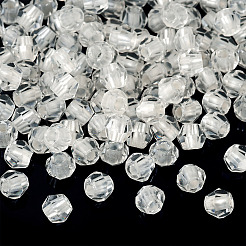 2袋200個入り透明ガラスビーズ  多面カット  双円錐形  ホワイト  4.5x3.5mm  穴：1.6mm  100個/袋&nbsp;GLAA-TA0003-44A