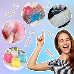 150g 2種類の取り外し可能なプラスチックビーズ  ブレスレット ネックレス用  洋服アクセサリー  コラム  透明  3~5.5x2.5mm  150グラム&nbsp;KY-OC0001-47