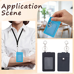 2 Sets 2 Colors Rectangle Imitation Leather Name Card Holders&nbsp;AJEW-SC0004-35