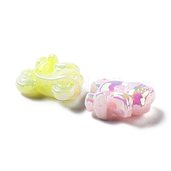 UVメッキアクリルビーズ  虹色の  暗闇で光る  オートバイ  19x24x11mm  穴：2.8mm&nbsp;X-MACR-K357-10K