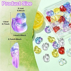 50Pcs 5 Colors Transparent Spray Painted Glass Pendants&nbsp;GLAA-YW0003-94