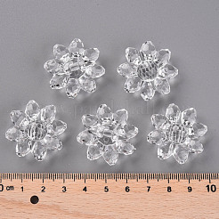 透明なアクリルビーズ  多面カット  花  透明  29x12mm  穴：3mm  約200個/500g&nbsp;TACR-491-01