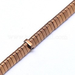 電気メッキ磁気無し合成ヘマタイトビーズ連売り  三角形  銅メッキ  3x3x1mm  穴：1mm  約350個/連  15.7インチ&nbsp;G-I093-03