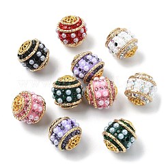 ネパールスタイルの不透明アクリルビーズ  ラウンド  カラフル  16~16.5x17~17.5mm  穴：2mm&nbsp;OACR-CJC0018-13