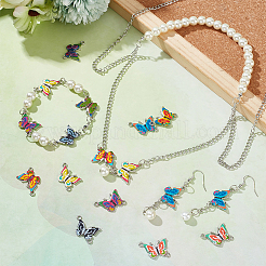 60Pcs 12 Colors Alloy Enamel Connector Charms&nbsp;ENAM-NB0001-98