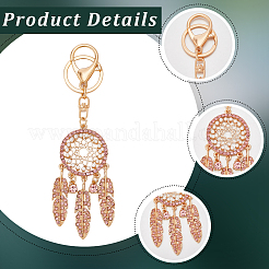 Alloy with Plastic Pearl and Glass Rhinestone Keychains&nbsp;KEYC-WH20010-03C