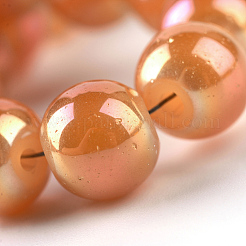 Electroplate Glass Beads Strands&nbsp;EGLA-Q062-8mm-E09