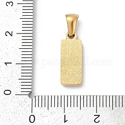 304ステンレスペンダント  ゴールドカラー  文字チャーム付きの長方形  U字  17.5x6.5x3mm  穴：3x6mm&nbsp;LS-STAS-Z120-03U-G