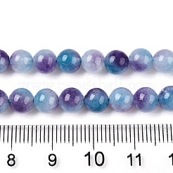 染め加工天然石ホワイトジェイドビーズ連売り  ツートン  ラウンド  ライトスカイブルー  6x6mm  穴：0.9mm  約61~65個/連  14.65~15.2''（37.2~38センチメートル）&nbsp;G-T138-6mm-210-6