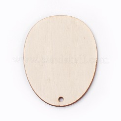 未染色の木の大きなペンダント  オーバル  ナバホホワイト  79.5~119.5x61~91x2.5mm  穴：4mm&nbsp;WOOD-G003-04