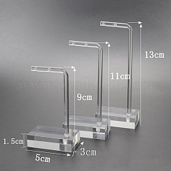 L字型アクリルイヤリングディスプレイセット3個  ジュエリーディスプレイラック  透明  5x3x9cm  5x3x11cm  5x3x13cm&nbsp;EDIS-WH0011-03
