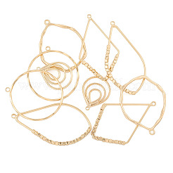 10Pcs 5 Style Brass Open Back Bezel Pendants&nbsp;KK-TA0001-35