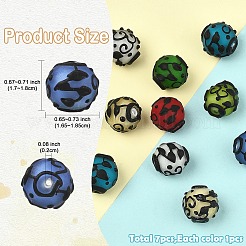 7Pcs 7 Colors Handmade Lampwork Beads&nbsp;LAMP-YW0004-34