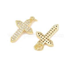 Brass Micro Pave Cubic Zirconia Pendants&nbsp;KK-B167-19G