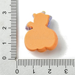 ハロウィーンテーマの不透明樹脂デコデンカボション  カボチャとコウモリ  27.5x20.5x9.5mm&nbsp;CRES-Q219-03G