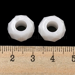 オペークアクリルヨーロピアンビーズ  大穴ビーズ  多面カット  ロンデル  ホワイト  13x8mm  穴：6mm  約585個/500g&nbsp;SACR-L007-009