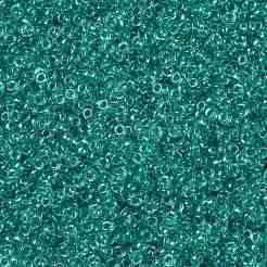 MIYUKIラウンドロカイユビーズ  日本製シードビーズ  （rr3742)ファンシーライニングティールグリーン  15/0  1.5mm  穴：0.7mm  約27777個/50g&nbsp;SEED-X0056-RR3742