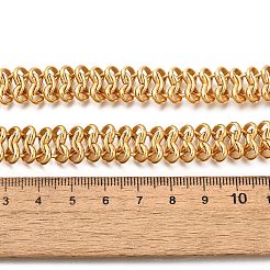 304ステンレススチールリングリンクチェーンネックレス女性男性用  18KGP本金メッキ  16.34インチ（41.5cm）&nbsp;NJEW-S443-01G