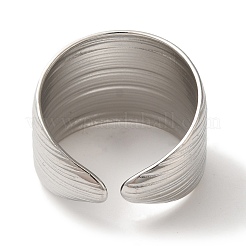 変色しない304ステンレススチール製オープンカフリング（女性用）  ステンレス鋼色  14.5mm  調整可能&nbsp;RJEW-Z053-12P