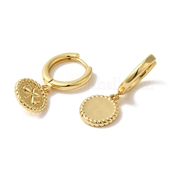 ラックメッキブラスフープピアス  カドミウムフリー＆鉛フリー  長持ちメッキ  フラットラウンド  18KGP本金メッキ  24x10mm&nbsp;EJEW-B062-41G