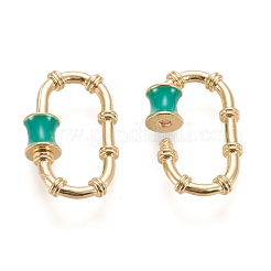 Brass Enamel Screw Carabiner Lock Charms&nbsp;KK-L006-002G