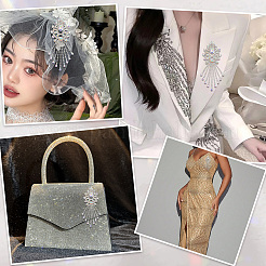 Glass Rhinestone Tassel Cabochons&nbsp;FIND-WH20008-30B