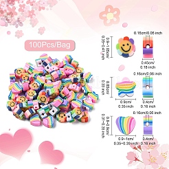 90Pcs 3 Styles Handmade Polymer Clay Beads&nbsp;CLAY-YW0002-37