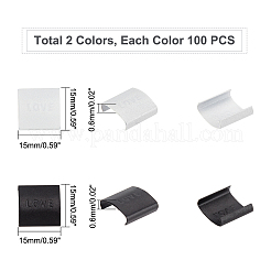Ahademaker 200 個 2 色 u 形 pvc プラスチック バックル エッジ バンディング用  ワード愛  ミックスカラー  1.5x1.5x0.06cm  100個/カラー&nbsp;FIND-GA0002-12
