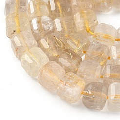 Natural Gold Rutilated Quartz Beads Strands&nbsp;G-C267-A03