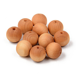 天然木のビーズ  艶出し  ラウンド  ペルー  3/8インチ（8mm）  穴：1.8mm&nbsp;X-WOOD-R268-8mm