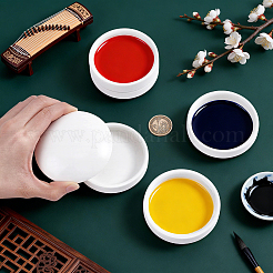 5層セラミックインク皿4個  水彩絵の具を混ぜるパレット  ホワイト  83x95mm&nbsp;AJEW-WA0003-90