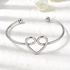 304 Stainless Steel Cuff Bangles for Women&nbsp;BJEW-Z150-02P-01