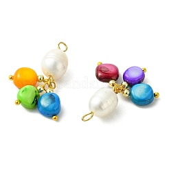 Natural Pearl & Dyed Shell Pendants&nbsp;PALLOY-JF05537