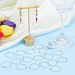 80Pcs 2 Colors 316 Surgical Stainless Steel Hoop Earrings Findings&nbsp;STAS-DC0016-50A