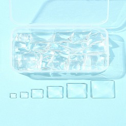 48Pcs 6 Styles Transparent Square Glass Cabochons&nbsp;GGLA-FS0001-06