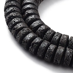 天然溶岩岩ビーズ連売り  艶消し  ヒシビーズ  ディスク  9x4mm  穴：1mm  約99個/連  15.91''（40.4センチメートル）&nbsp;G-H303-C09