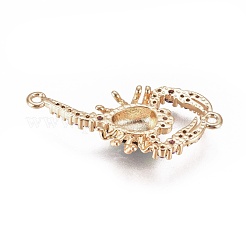 Brass Micro Pave Cubic Zirconia Links&nbsp;BSHE-F012-06A-G