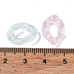 Luminous Rainbow Iridescent Plating Transparent Acrylic Linking Rings&nbsp;OACR-Z013-21