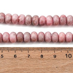 天然ピンクゼブラジャスパービーズ連売り  ロンデル  8x5mm  穴：1.2mm  約70~74個/連  14.76~15.08''（37.5~38.3センチメートル）&nbsp;X-G-D481-13