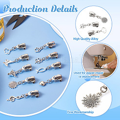Zinc Alloy Zipper Head with Mixed Shaped Charms&nbsp;PALLOY-TAC0108